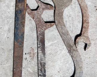 Railroad Locomotive Large Dual Sided Wrenches, Various Styles, Qty 4