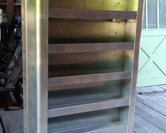 Industrial Stainless Steel Rounded Edge Tilt Shelving Unit with Lower Drawers