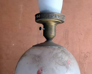 Oil Lamp Burner Insert With Chimney And Electric Parlor Lamp