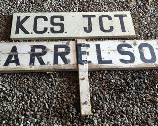 KCS JCT Harrelson Wood Railroad Sign