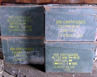 Ammunition Cans Marked 7.62MM M13/M82, All Empty, Qty 4