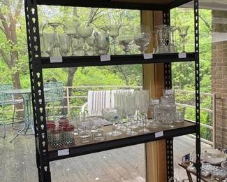 Pressed glass and Fostoria.