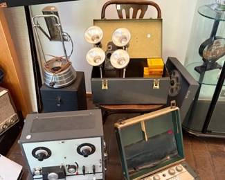 Philco radio, Vintage Akai M-8 Reel to reel tape recorder, Sun-Kraft UV sun lamp and more!!