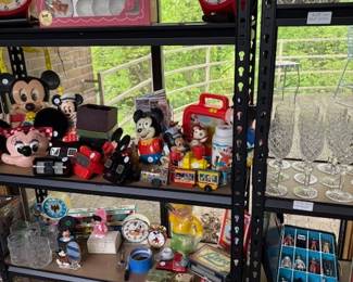 Disney toys, stuffed animals, Star Wars figurines, Matchbox cars, Tammy doll clothes, Superman record player, etc. 