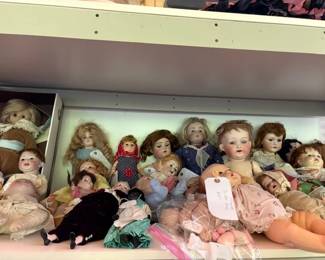Collection of bisque dolls from Germany plus American Girl, Cabbage Patch and more. 