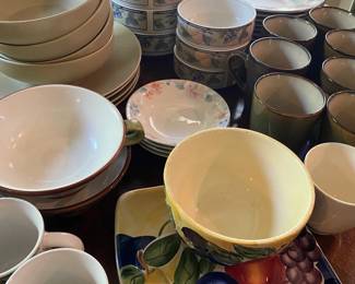 Assortment of dishes,