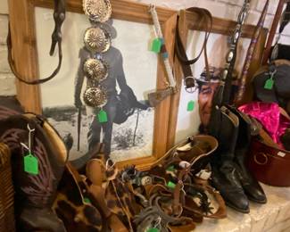 John Wayne Posters and Large collection of Western Riding Spurs