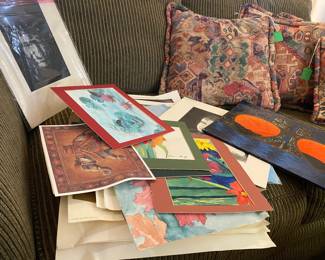 Assortment of Artwork, from prints to originals, Thomas Cornell black and white, call "Faces"