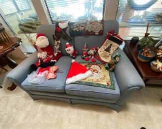 Fabric Love seat with Santas