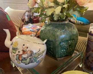 Antique Asian Tea Pot, Antique Asian Vase,