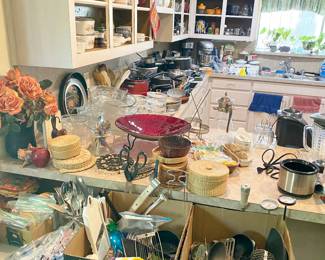 Kitchen view packed with everything