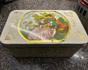 Vintage metal candy tin $10