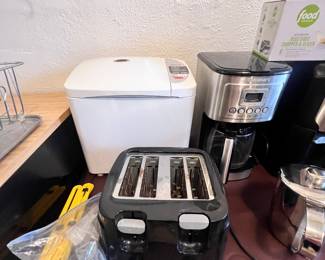 Toaster, coffee maker, bread maker