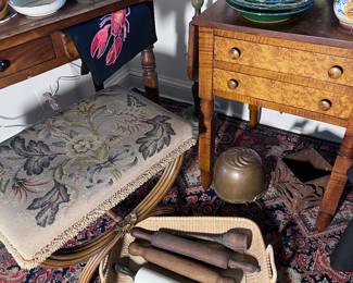 Cool rolling pins in nice basket - treasures abound