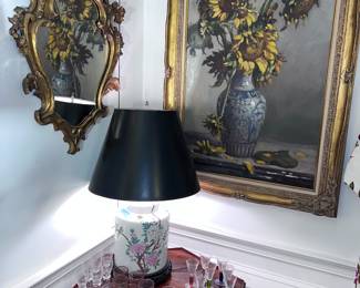 Nice end table - cool glasses