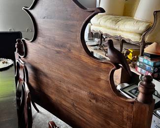 Folk art funky bed with bird