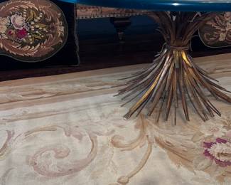 Gilt metal wheat base coffee table