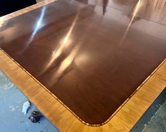 Great banded Stickley Colonial Williamsburg dining table