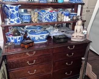 Rosewood chiffonier cabinet with bronze detail