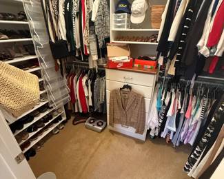 Womens Closet Full of Clothes, NWT, Chicos, Nordstroms, Italy, Ralph Lauren and Name Brand Clothes... Sizes range from Small to Large and Shoes sizes 7-8.5