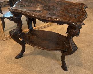 19th Century Carved Winged Dragon Table