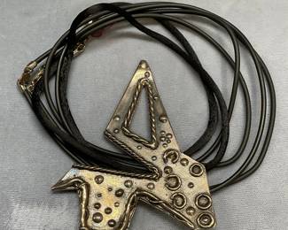 Sterling Silver Modernist Pendant, Black Necklaces