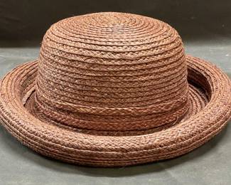 Talbots Brown Woven Straw Hat NWT