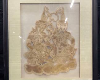 Framed Thai Nang Yai Shadow Puppet