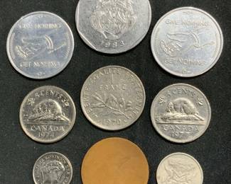 Lot 9 Vintage Coins, Franc, Nederlanden, & More