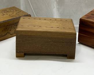 Lot 3 FLEMISH ART CO Vintage Wooden Jewelry Boxes
