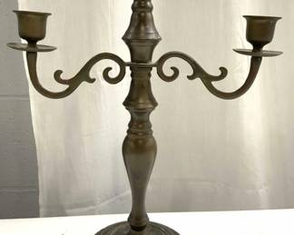 Vintage 3 Arm Gilt Metal Candelabra