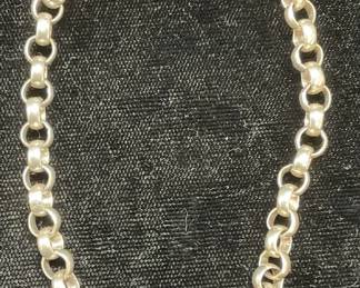 Signed LAA Sterling Silver Link Chain Bracelet