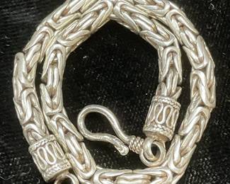 Sterling Silver Byzantine Chain Bracelet