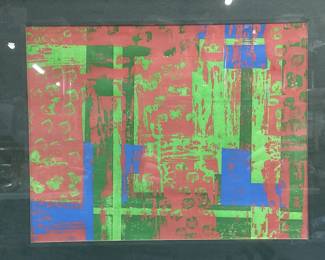 Geometric Abstract Composition Block Print