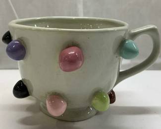 Ceramic Mug w Colorful Raised Dot Pattern