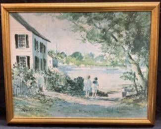 Framed Ray Ellis by The Sea Art Print Repro