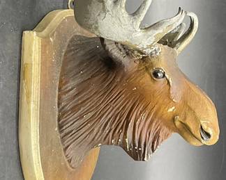INDIAN LAKE OHIO Cmpst Moose Head Wall Plaque USA