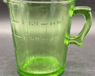 Vintage Uranium Glass Measuring Cup