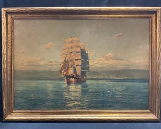 Hans Bohrdt Clipper Ship Print, Jordan Marsh Co