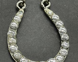 Bejeweled Horseshoe Pendant Choker Necklace