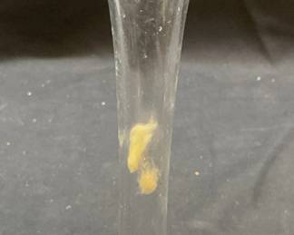 Clear Controlled Bubble Fluted Art Glass Vase