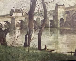 Camille Corot Bridge of Nantes Canvas Print