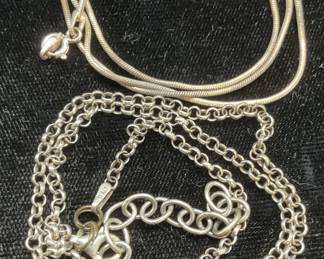 Lot 2 Sterling Silver Chains, Jewelry Makers Lot