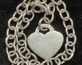 Timex Sterling Silver Heart Pendant & Bracelet