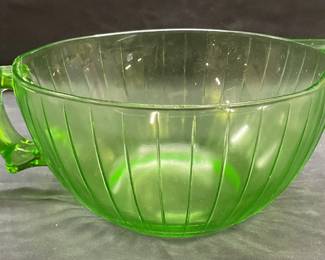 Vintage Uranium Depression Glass Mixing Bowl