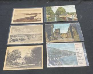 Lot6 Antique &Vintage USA & Europe Postcards 1906+