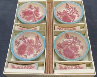 Set12 Pier 1 Ceramic Chopstick Tableware Boxed Set