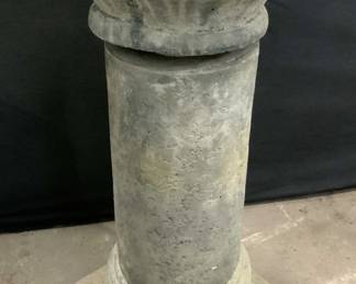 Vntg Cement Display Pedestal / Plant Stand 29.5in