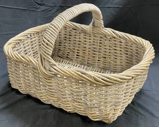 Vintage Woven Wicker Top Handle Basket