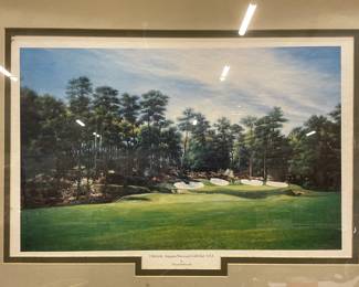 Framed Simon Stallwood 13th Hole Augusta Litho